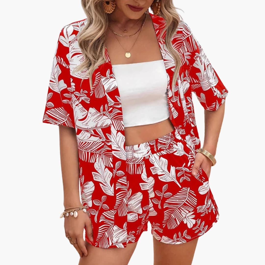 Women's Floral Two-Piece Shorts Set