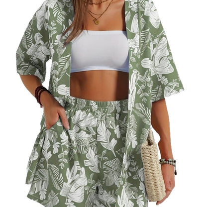 Women's Floral Two-Piece Shorts Set