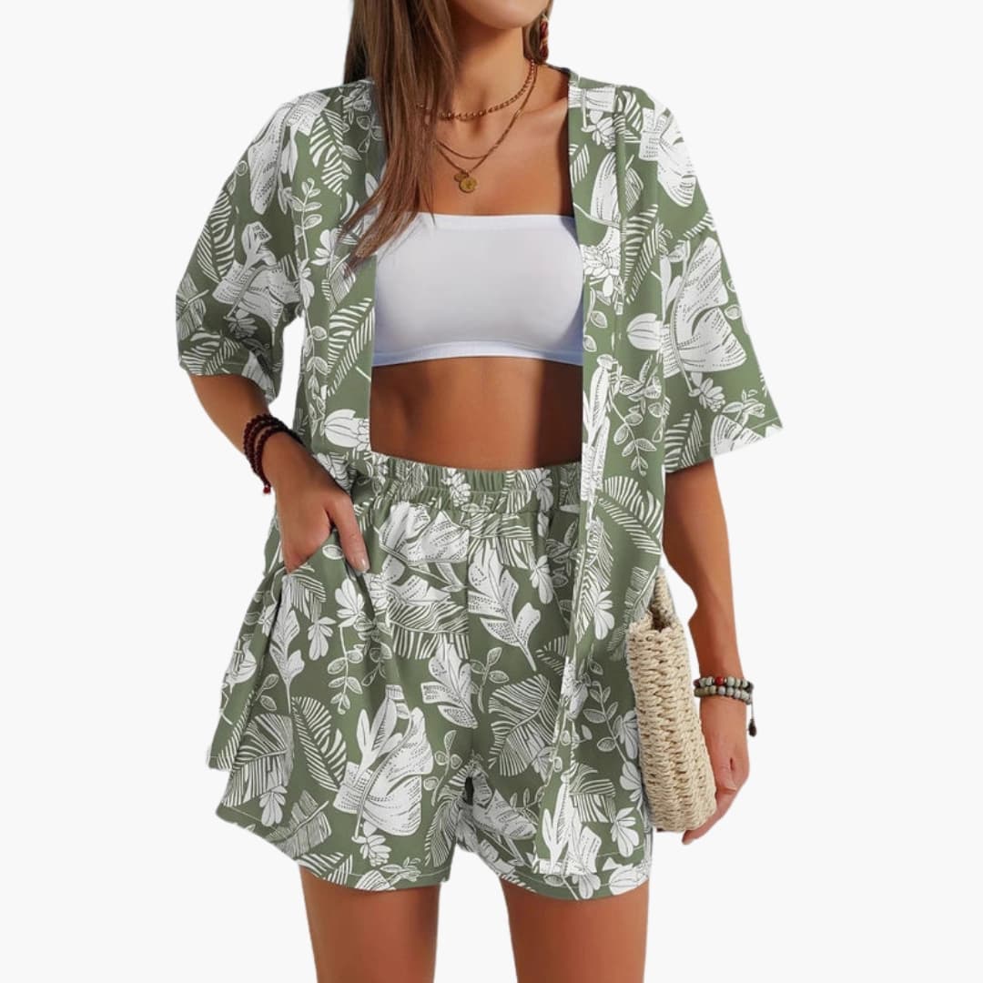 Women's Floral Two-Piece Shorts Set - Vonnera