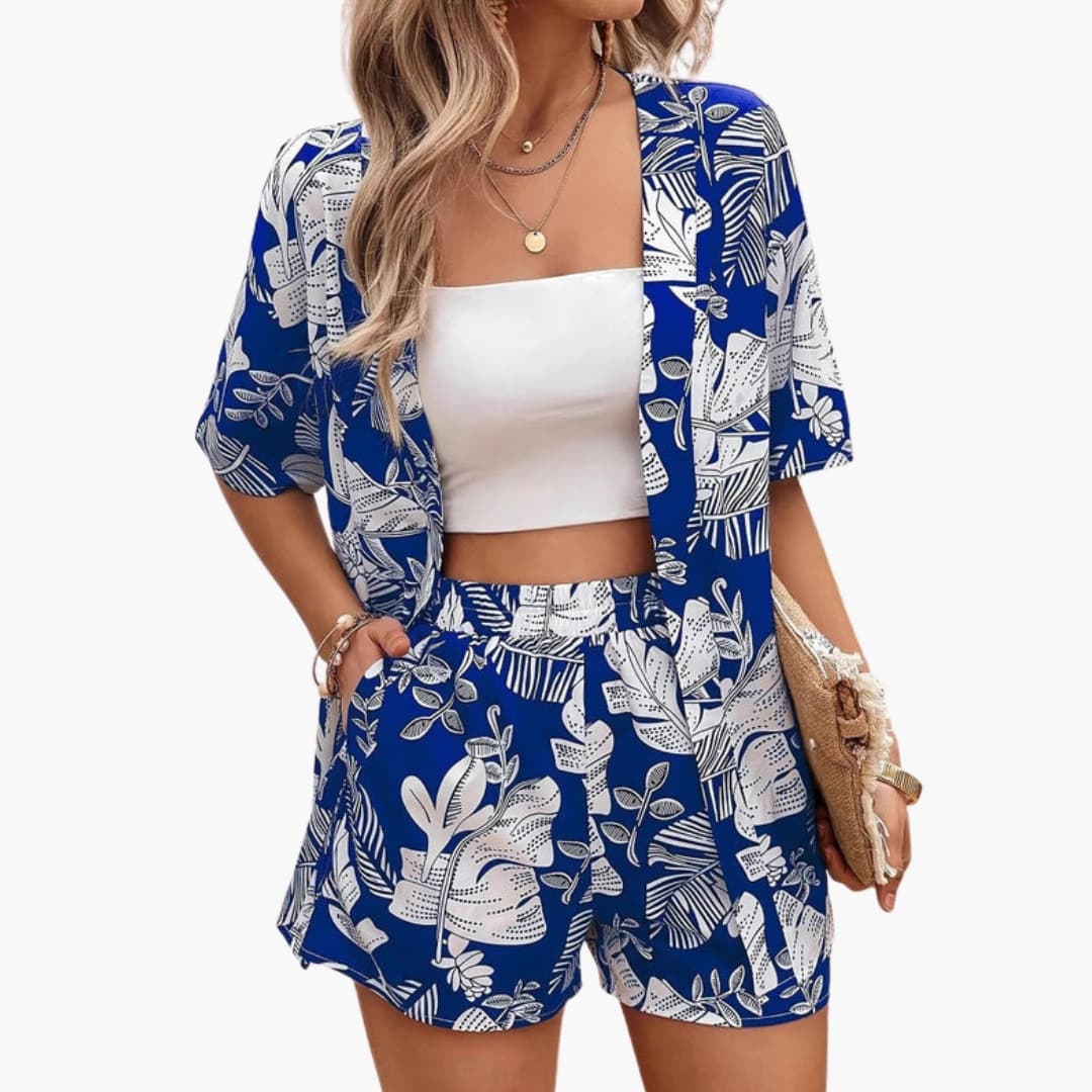 Women's Floral Two-Piece Shorts Set