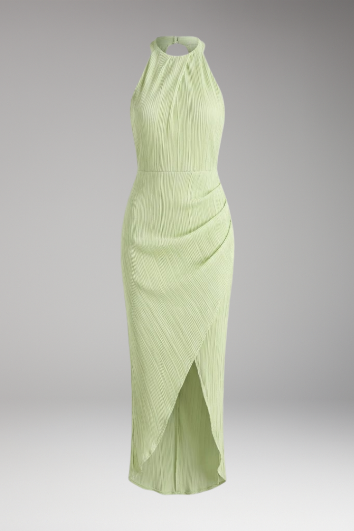 Women's Long Halter Dress Split Back Cutout - Vonnera
