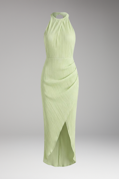 Women's Long Halter Dress Split Back Cutout - Vonnera