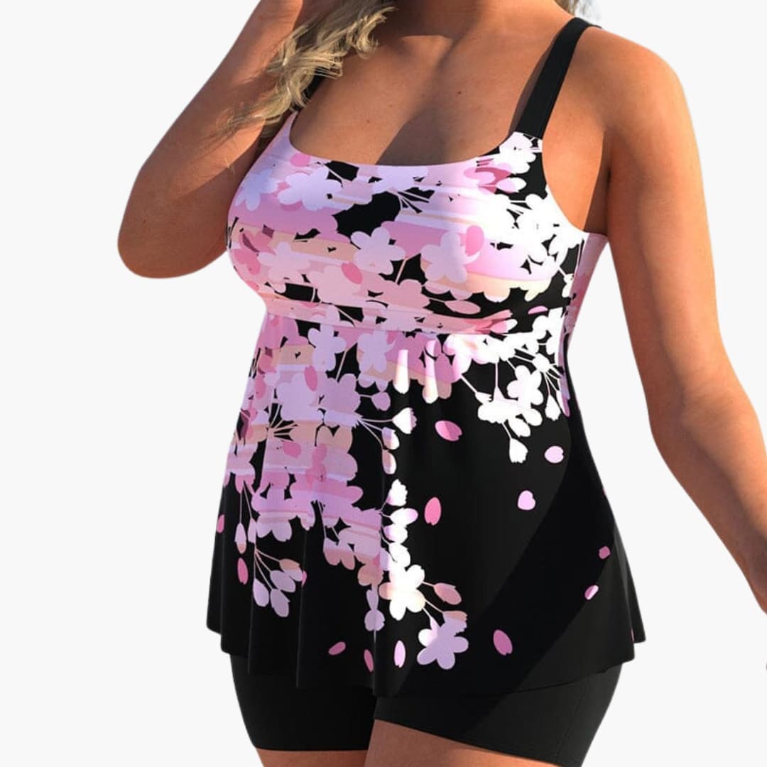 Women's High Waisted Bikini Adjustable Straps Ruffle Trim - Vonnera