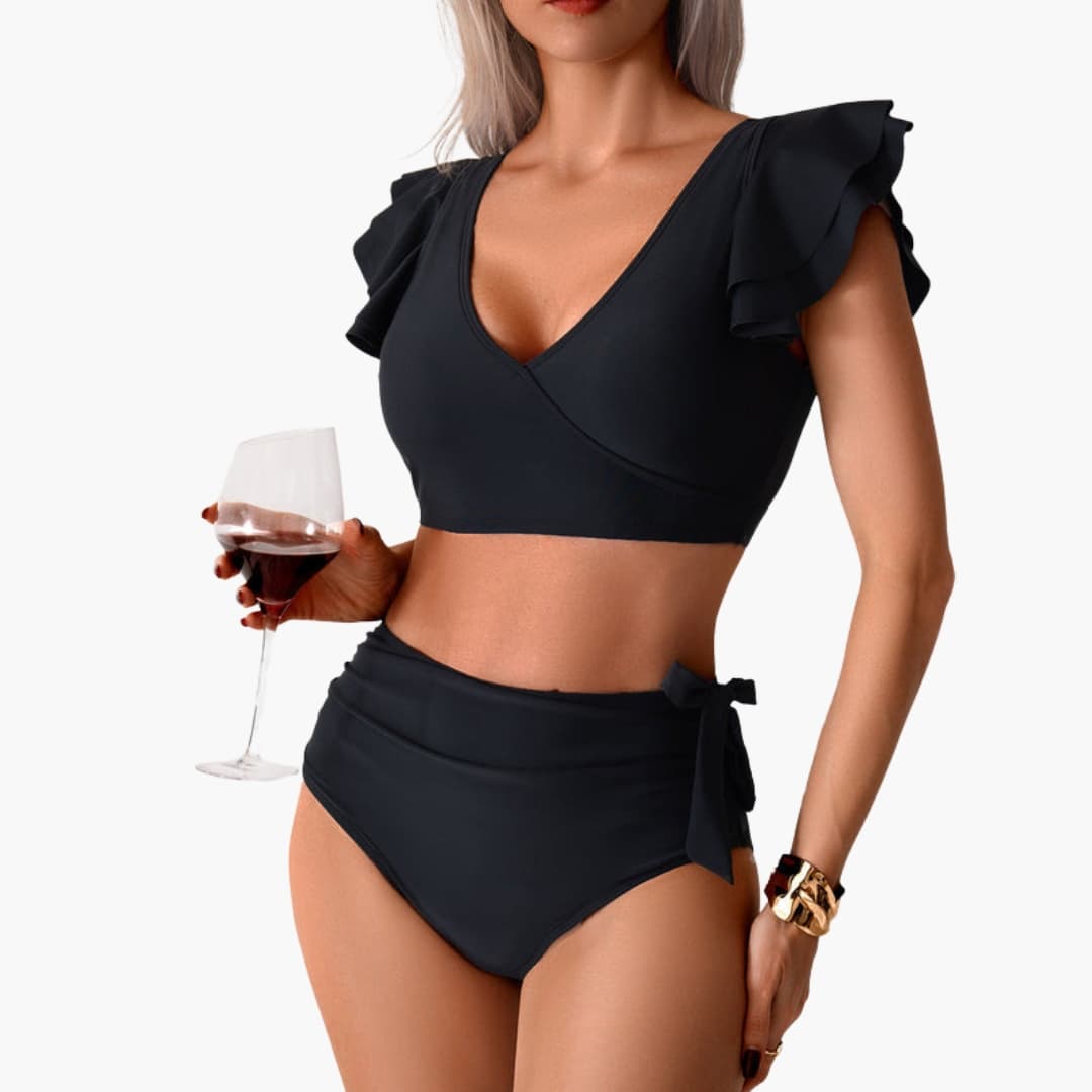 Women's High Waisted Backless Bikini Set - Vonnera