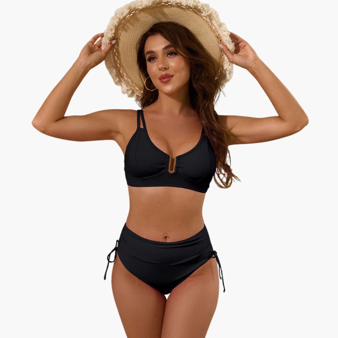 Women's High Waisted Bikini Split Strap Set - Vonnera
