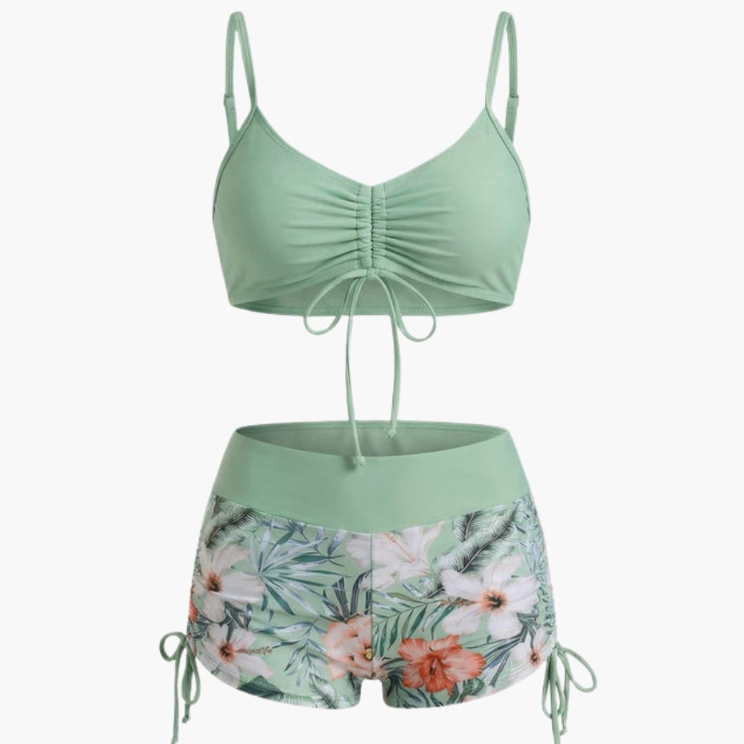 Women's High Waisted Floral Bikini Set