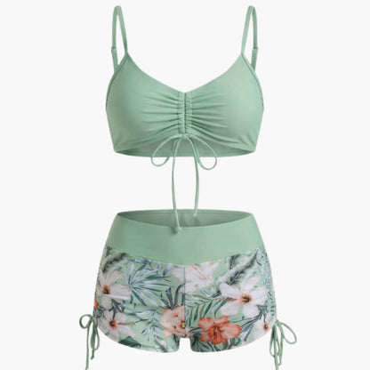 Women's High Waisted Floral Bikini Set