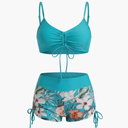 Women's High Waisted Floral Bikini Set