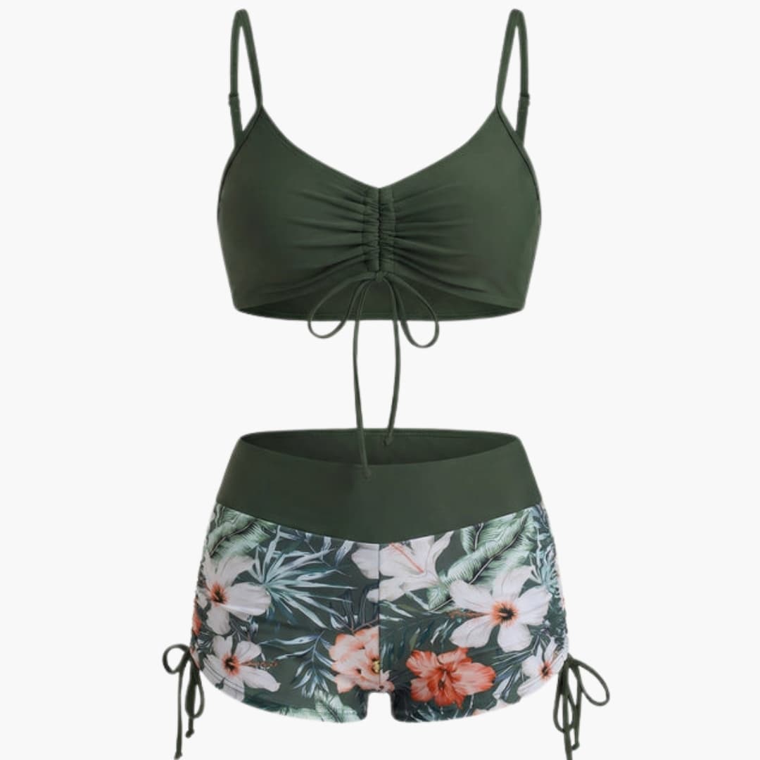 Women's High Waisted Floral Bikini Set - Vonnera