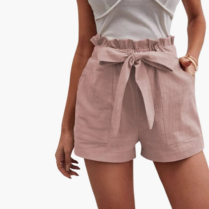 Women's High Waisted Shorts Cotton Drawstring Pockets - Vonnera