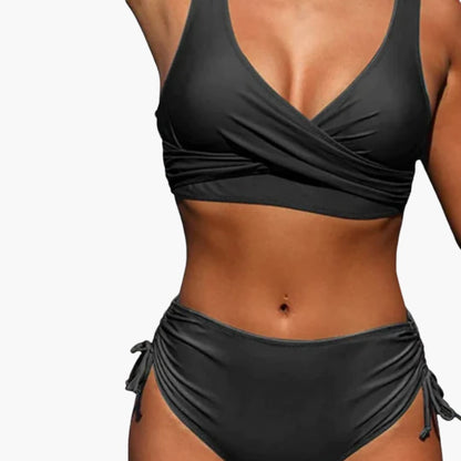Women's High-Waisted Bikini Set Scoop Neck Two Piece - Vonnera