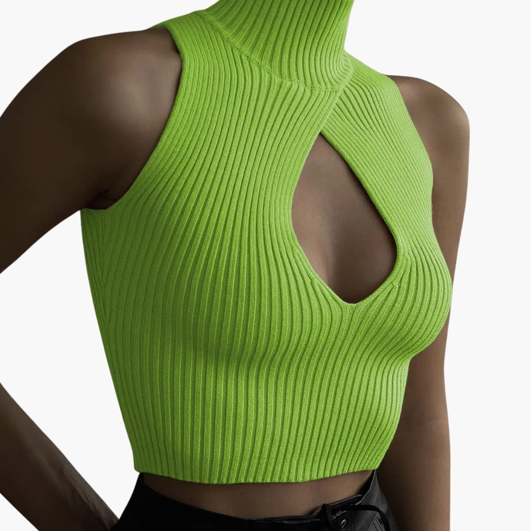 Women's Sleeveless Crop Stretch Cotton - Vonnera