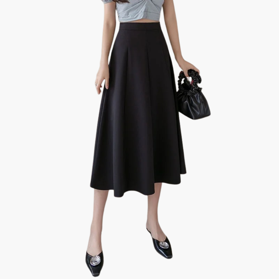 Women's High Waist A-Line Midi Skirt - Vonnera