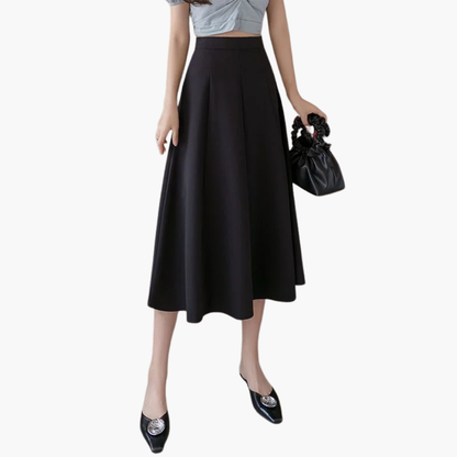Women's High Waist A-Line Midi Skirt - Vonnera