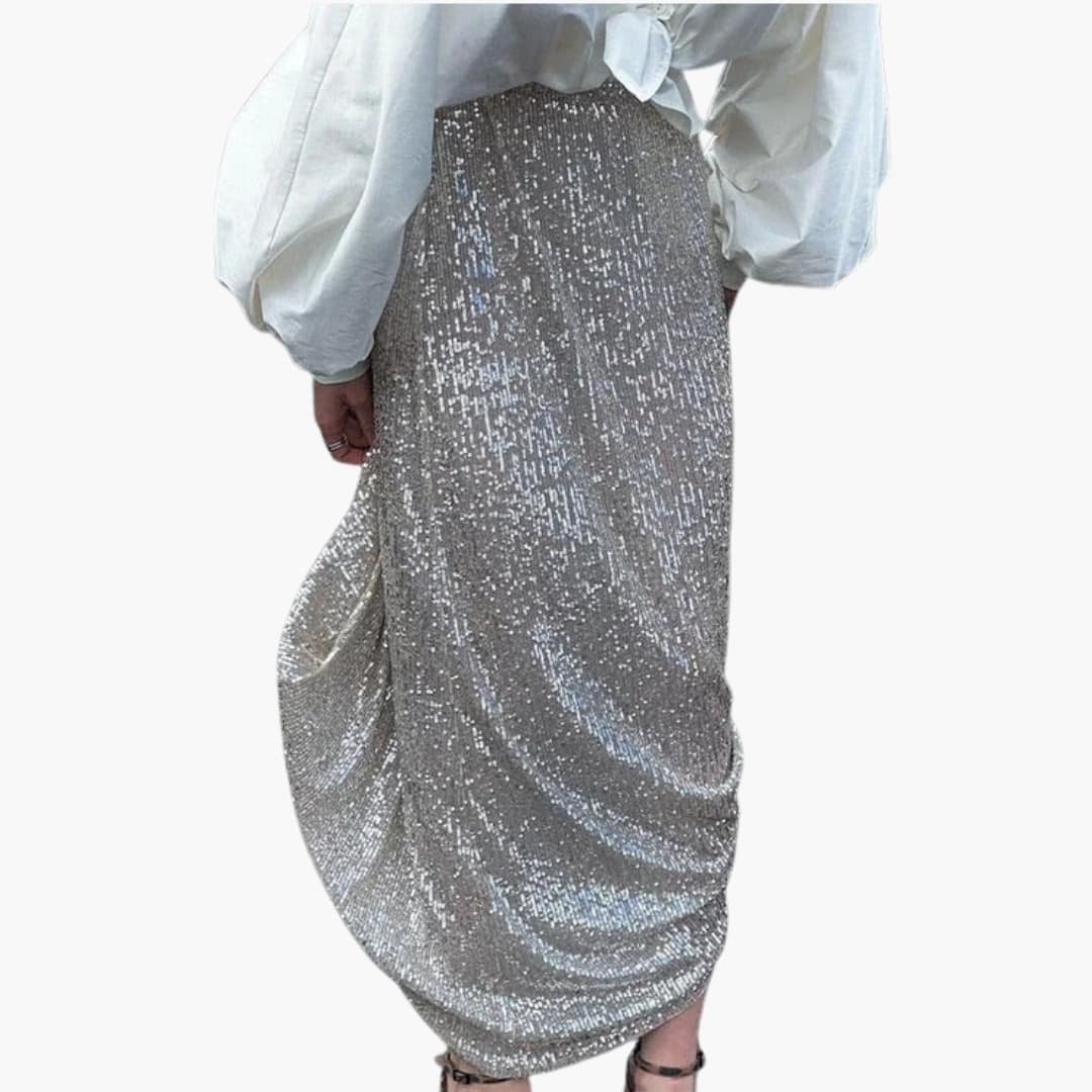 Women's Sequin Maxi Skirt High Waist