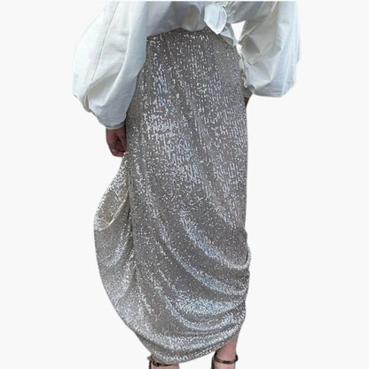 Women's Sequin Maxi Skirt High Waist