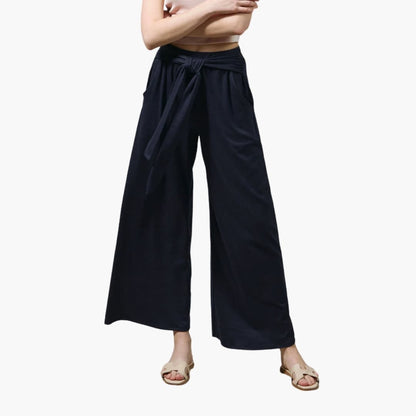 Women's Wide Leg Pants High Waisted Bow Tie Waist