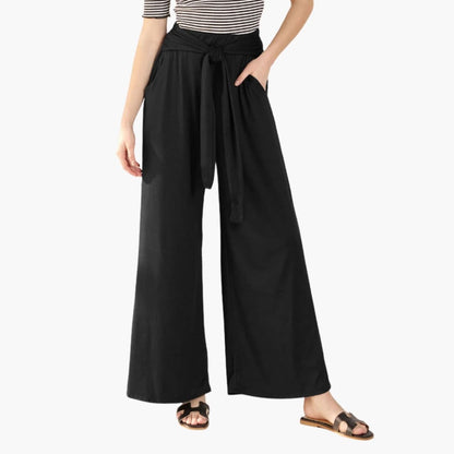 Women's Wide Leg Pants High Waisted Bow Tie Waist