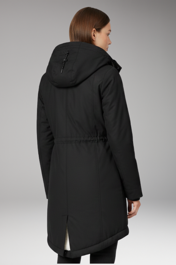 Women's Hooded Parka Coat Zip Closure Side Pockets