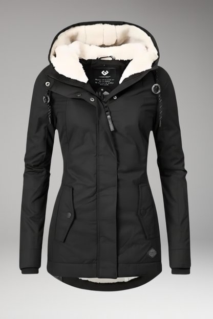 Women's Hooded Parka Coat Zip Closure Side Pockets - Vonnera