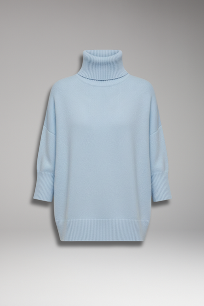Women's Turtleneck Dolman Sweater Ribbed Hem - Vonnera