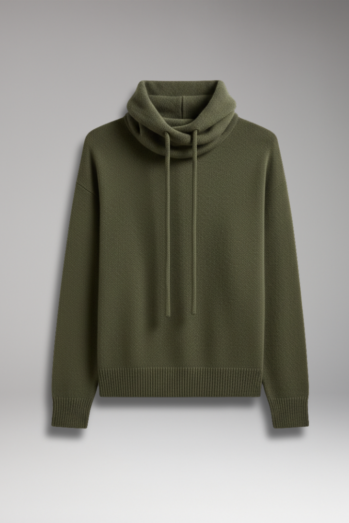 Women's Hooded Sweatshirt High Neck Drawstring - Vonnera