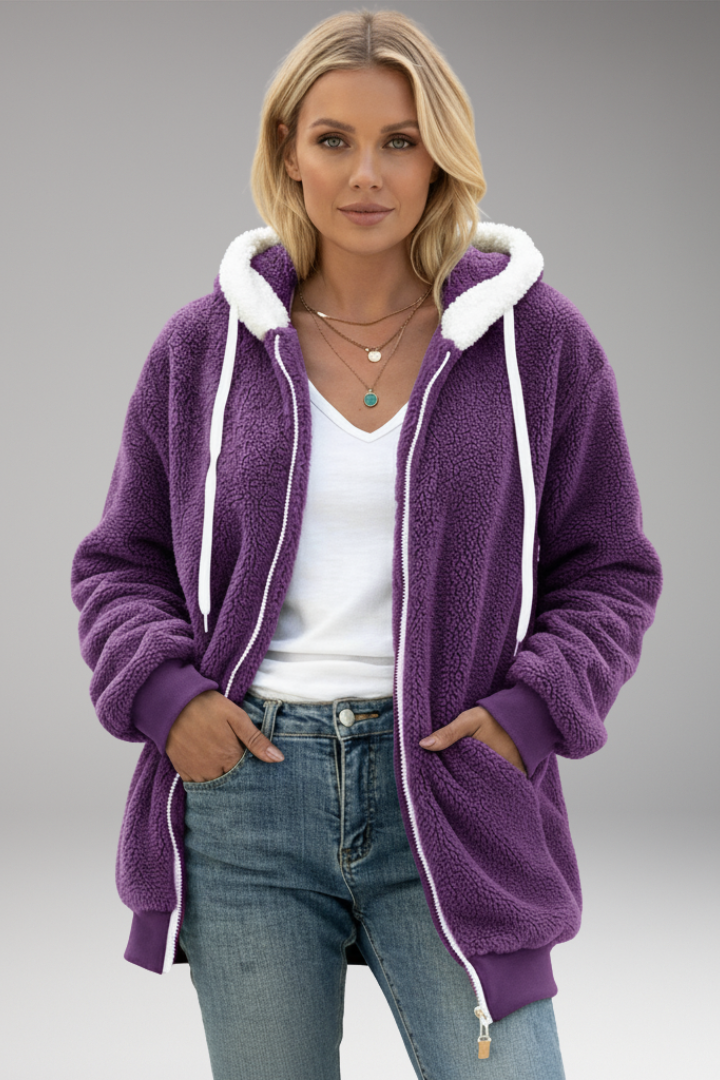 Women's Zip Up Hoodie Adjustable Hood