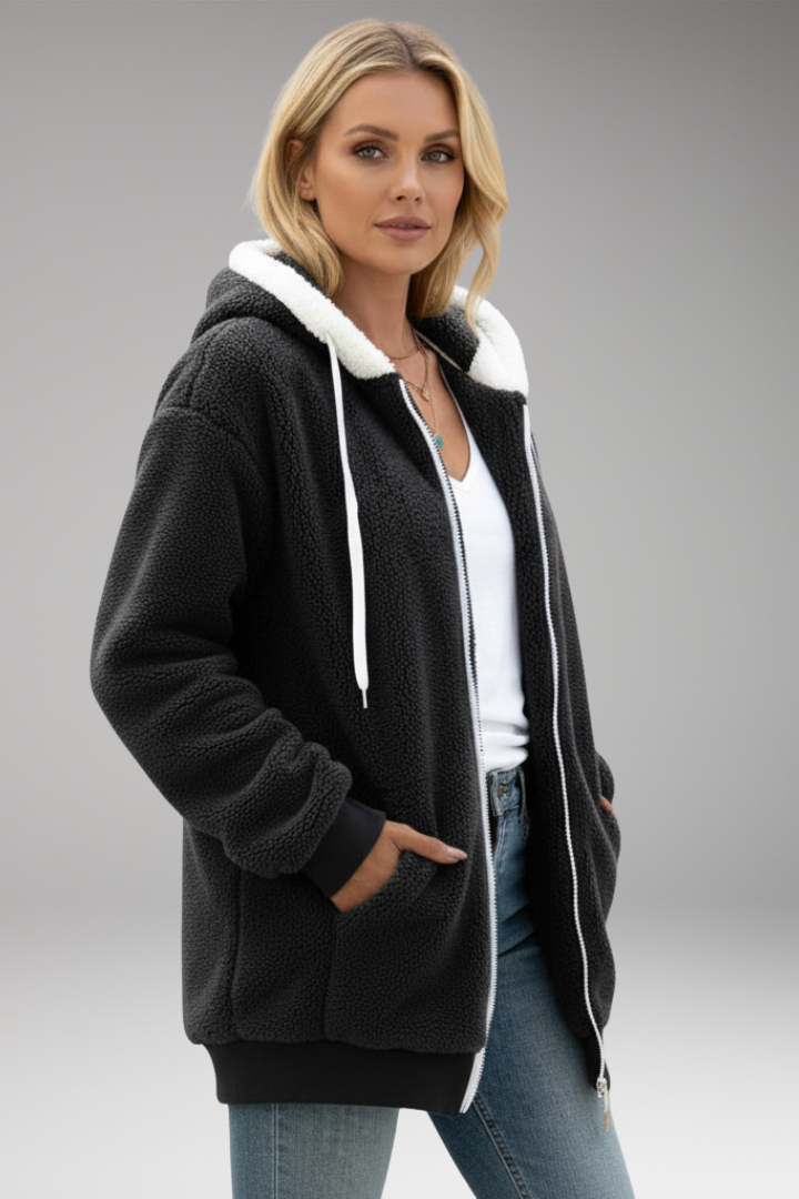 Women's Zip Up Hoodie Adjustable Hood