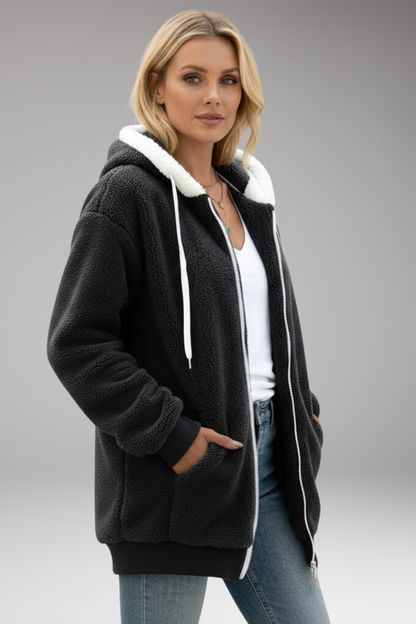 Women's Zip Up Hoodie Adjustable Hood