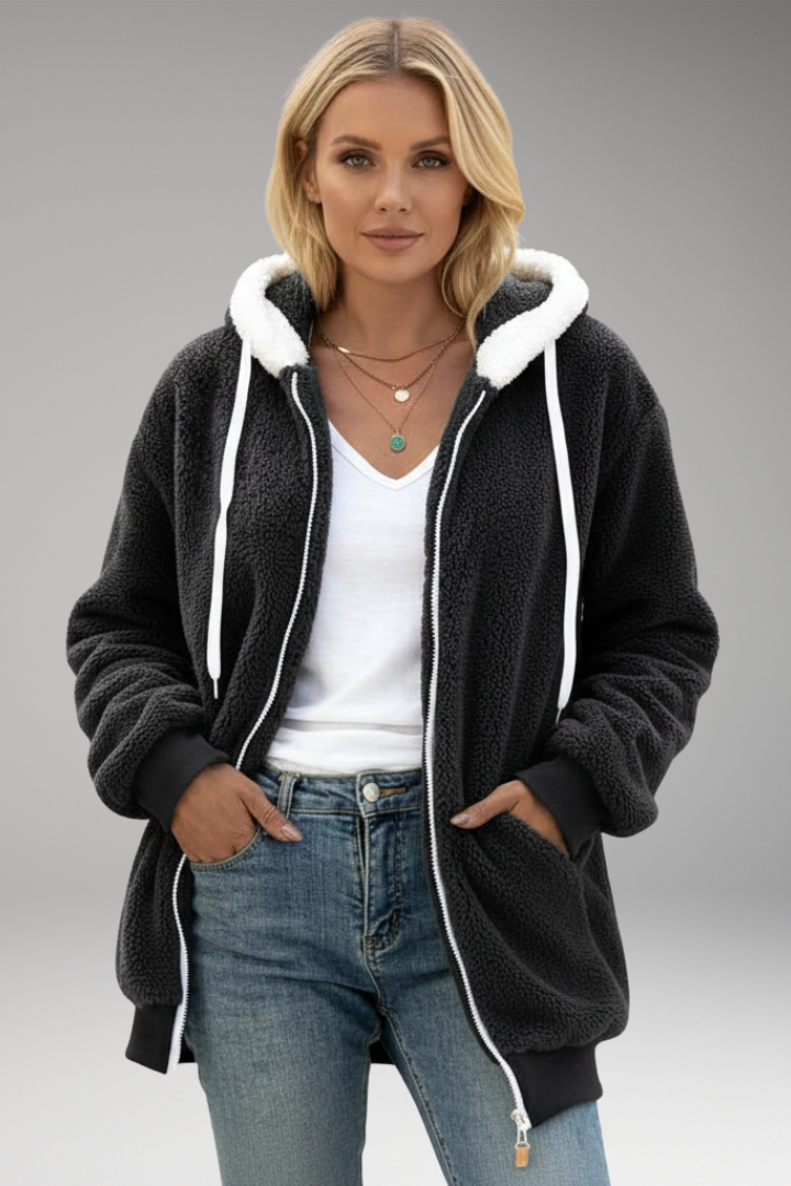 Women's Zip Up Hoodie Adjustable Hood