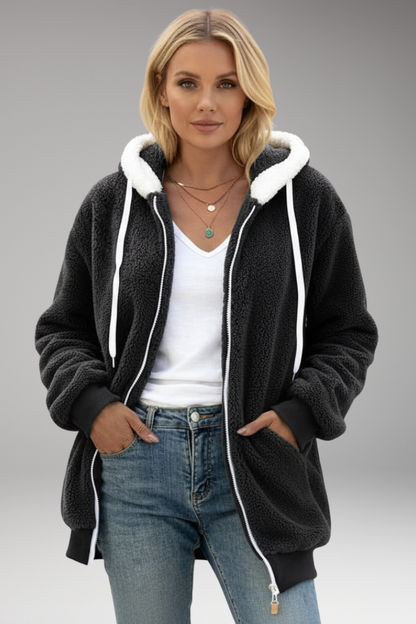 Women's Zip Up Hoodie Adjustable Hood