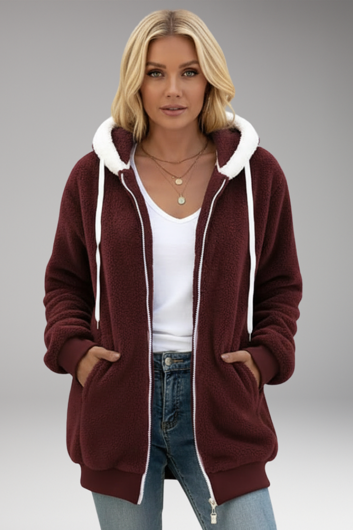 Women's Zip Up Hoodie Adjustable Hood