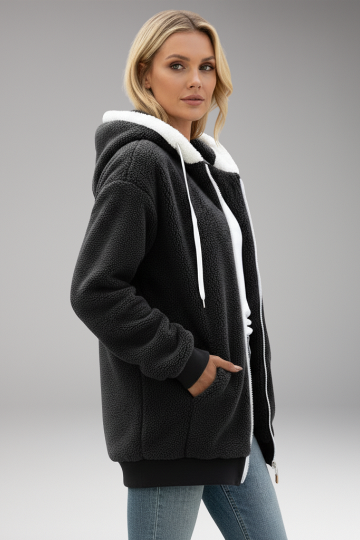 Women's Zip Up Hoodie Adjustable Hood