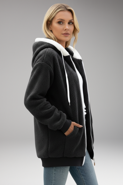 Women's Zip Up Hoodie Adjustable Hood