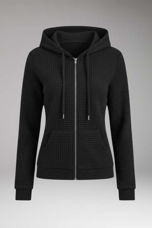 Women's Zipper Hoodie Drawstring Adjustable - Vonnera