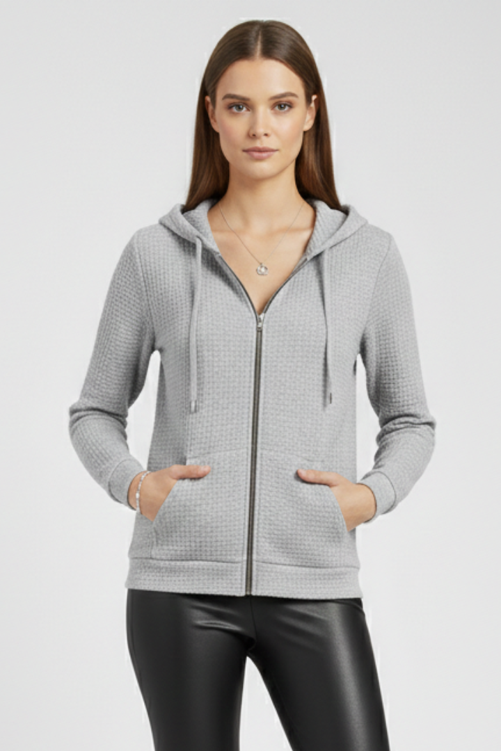 Women's Zipper Hoodie Drawstring Adjustable