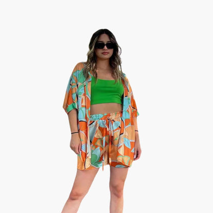 Women's Two-Piece Zip Up Jacket And Shorts Set - Vonnera