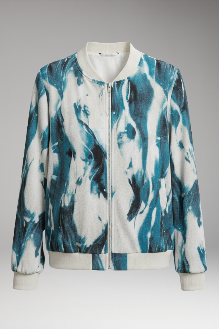 Women's Abstract Print Zipper Jacket - Vonnera