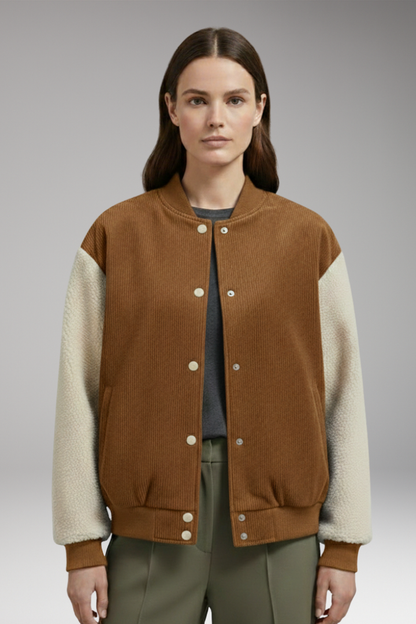 Women's Button Jacket Ribbed Cuffs