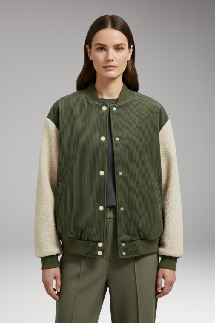 Women's Button Jacket Ribbed Cuffs
