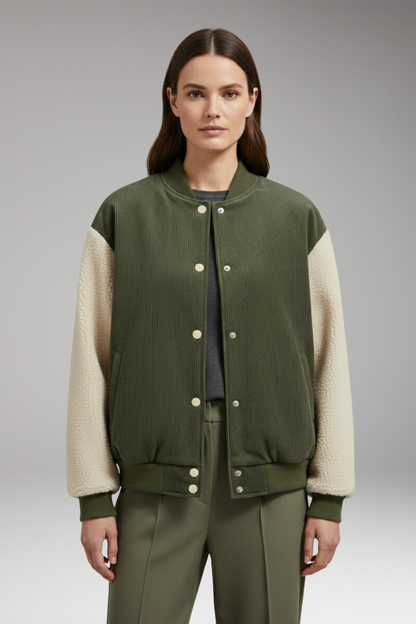 Women's Button Jacket Ribbed Cuffs
