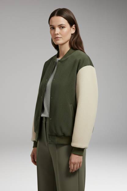 Women's Button Jacket Ribbed Cuffs