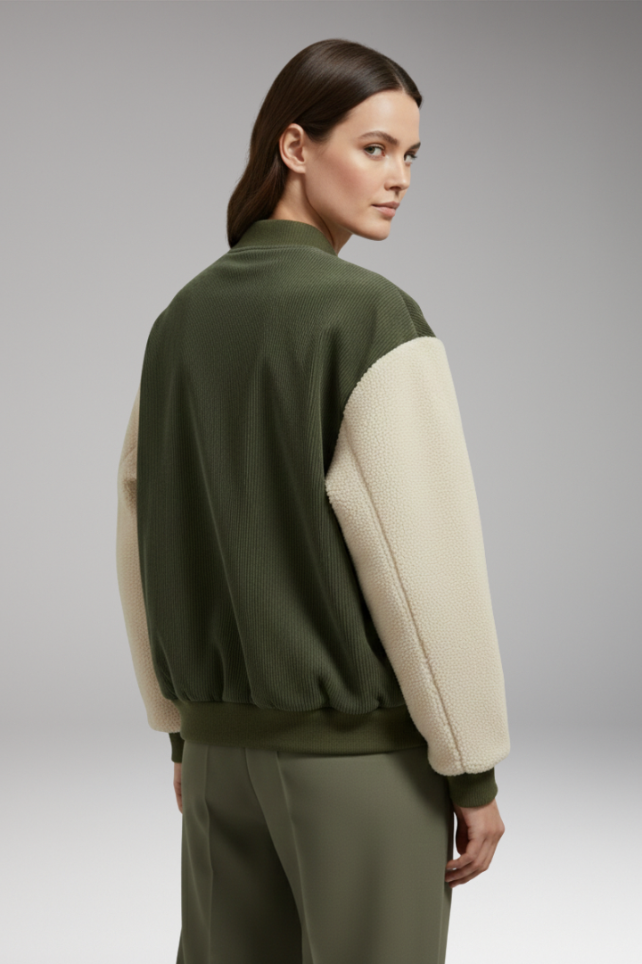 Women's Button Jacket Ribbed Cuffs