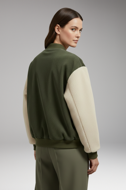 Women's Button Jacket Ribbed Cuffs