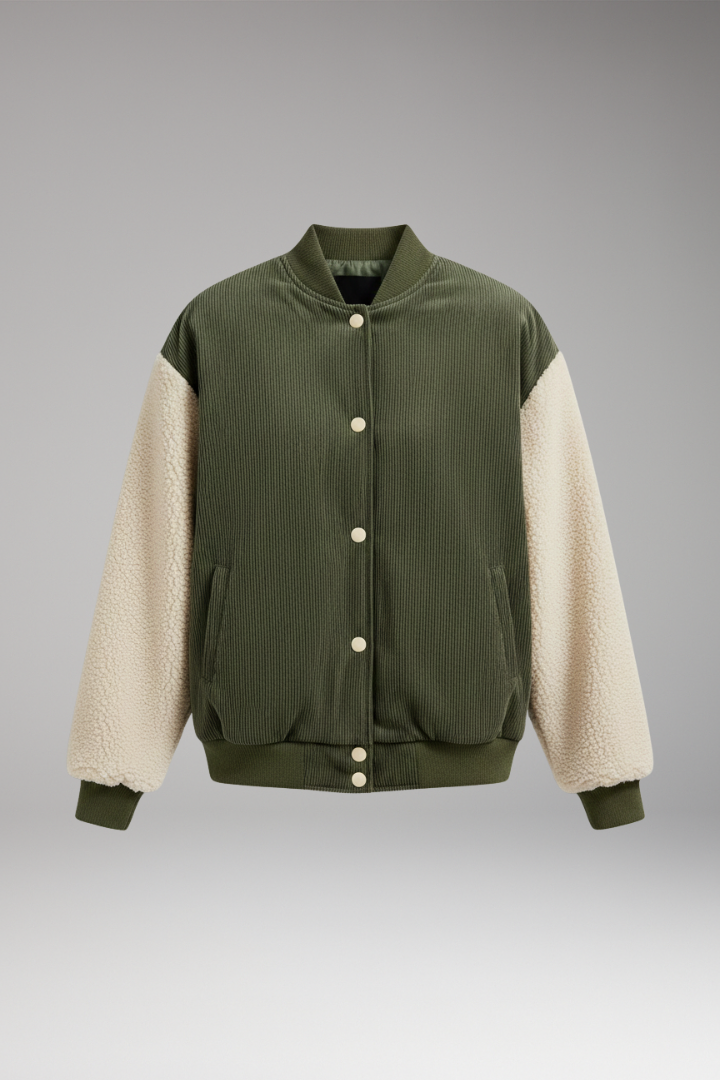 Women's Button Jacket Ribbed Cuffs - Vonnera