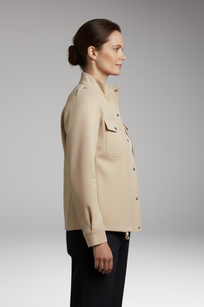Women's Stand Up Collar Jacket Chest Pockets
