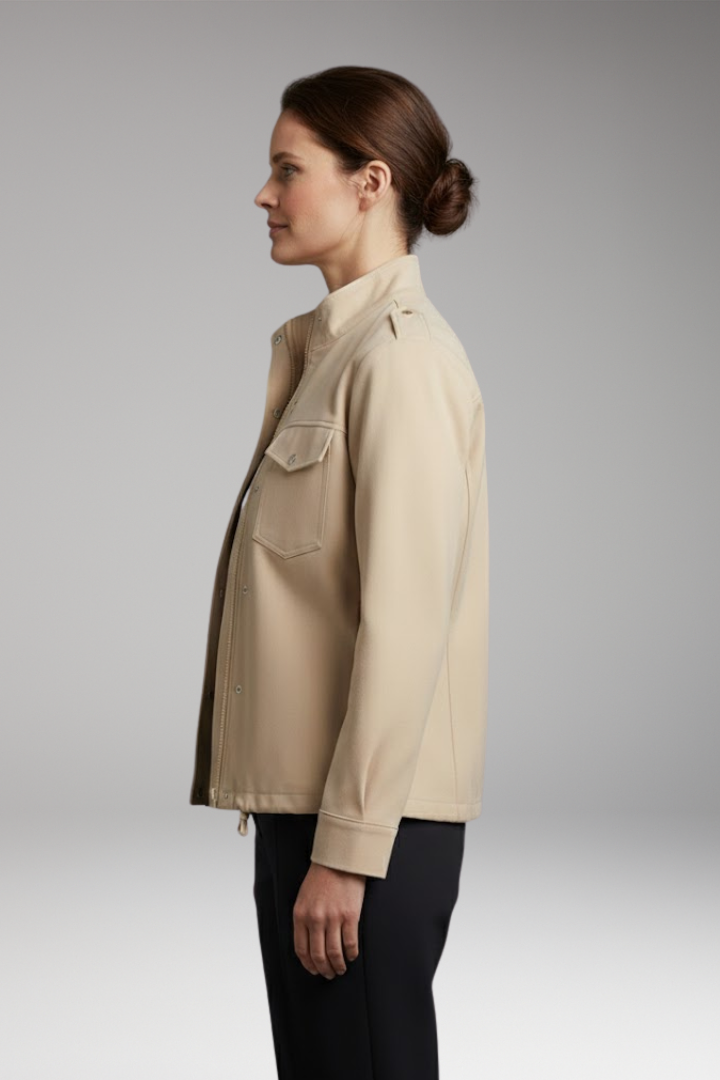 Women's Stand Up Collar Jacket Chest Pockets