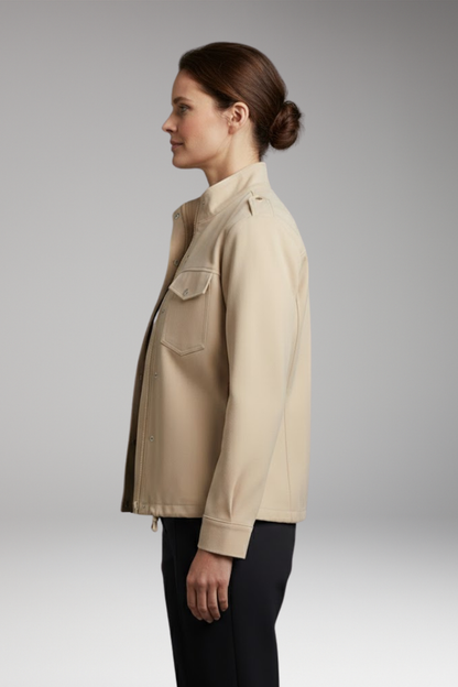 Women's Stand Up Collar Jacket Chest Pockets