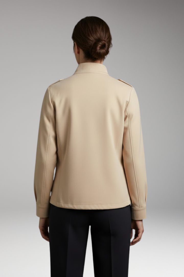 Women's Stand Up Collar Jacket Chest Pockets
