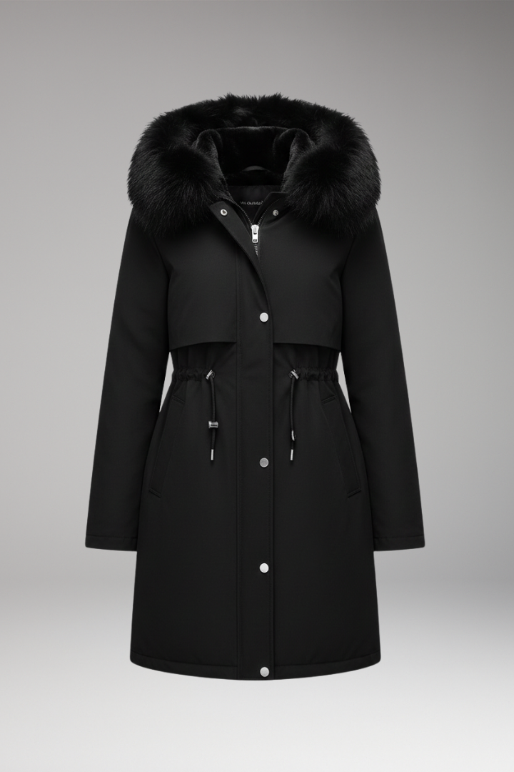 Women's Faux Fur Coat Adjustable Waist Jacket - Vonnera